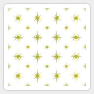 Avocado Green Atomic Starburst Mid-century Pattern Magnet